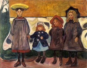 Four Girls in Åsgårdstrand by Katsushika Hokusai